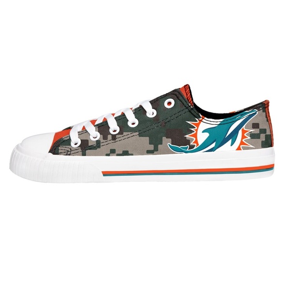 FOCO - Miami Dolphins Low Top Sneakers Digi Camo Tan/Green/Brown/Orange/White 11 - Picture 10 of 13